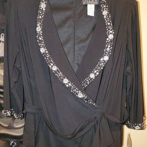 Alex Evenings Black Embellished Jacket